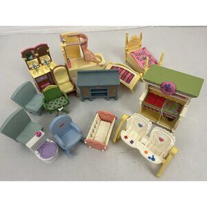 Fisher Price Loving Family Dollhouse Bathroom Kitchen Living Room Bedroom 12+